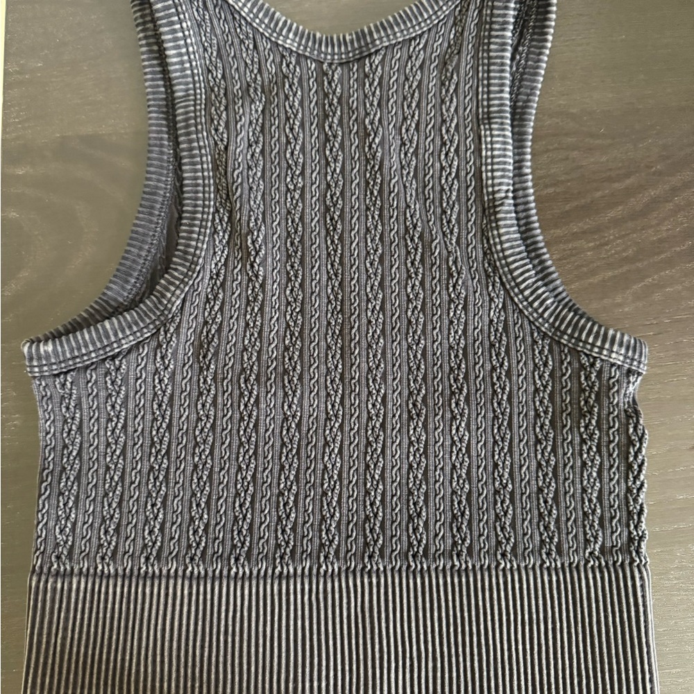 Nikibiki Black and Gray Patterned Tank Top